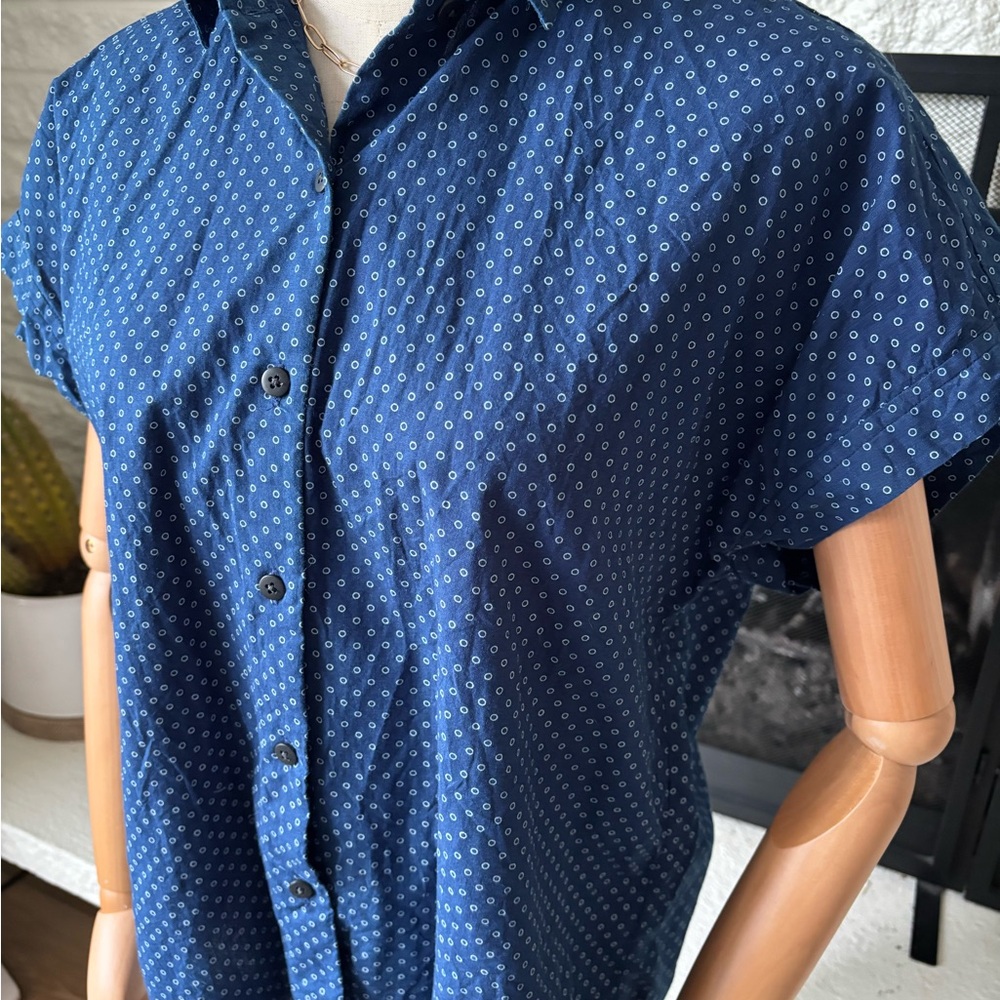 Filson Indigo Geometric Cap Sleeve Shirt